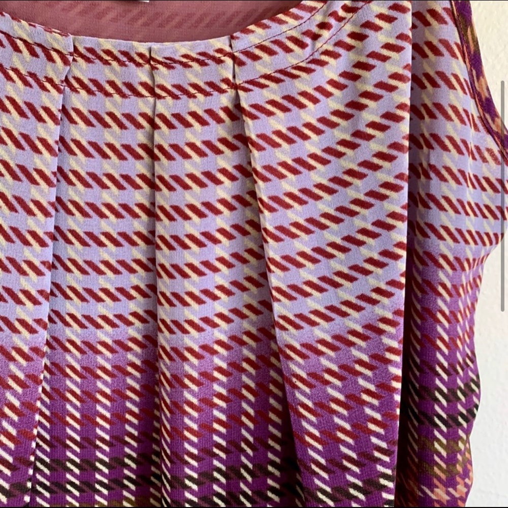 CAbi Pleated Tank Top Hoodstooth #555 Spaghetti Straps XL New Without Tags - Picture 4 of 16